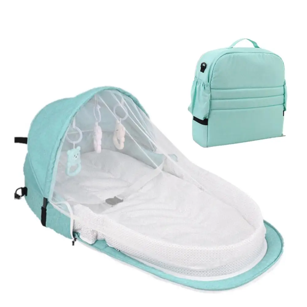 LazyChild Baby Travel Portable Mobile Baby Cot Newborn Multi-function Folding Bed Child Foldable Chair With Toys Mosquito Net
