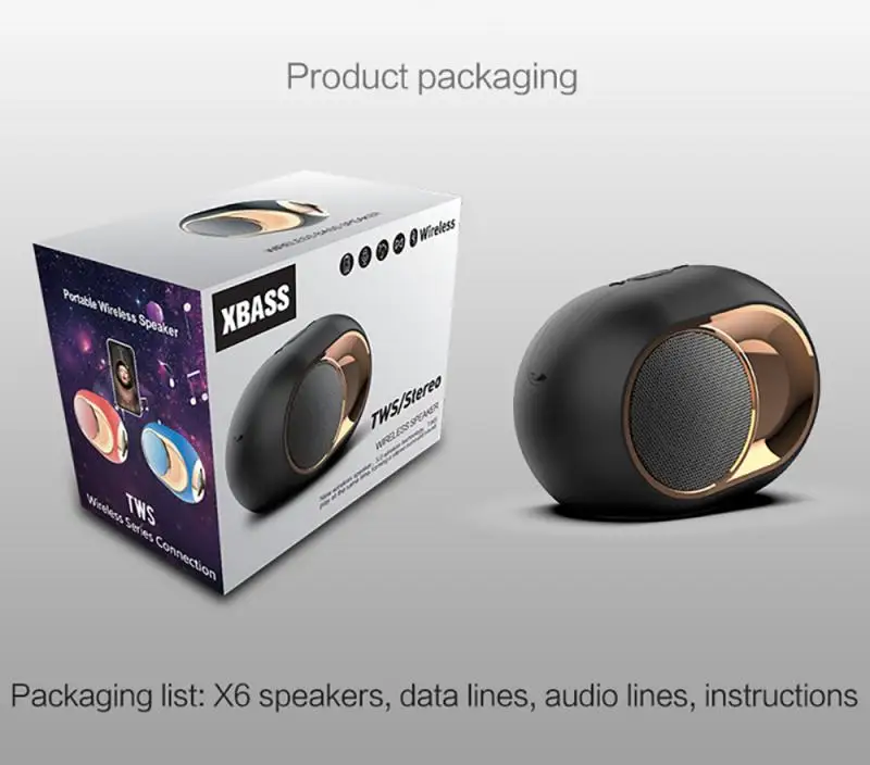 Mr NEW X6 Bluetooth динамик, портативные колонки, беспроводной саундбар, стерео музыка, объемный супер бас динамик, HiFi Звук для стола