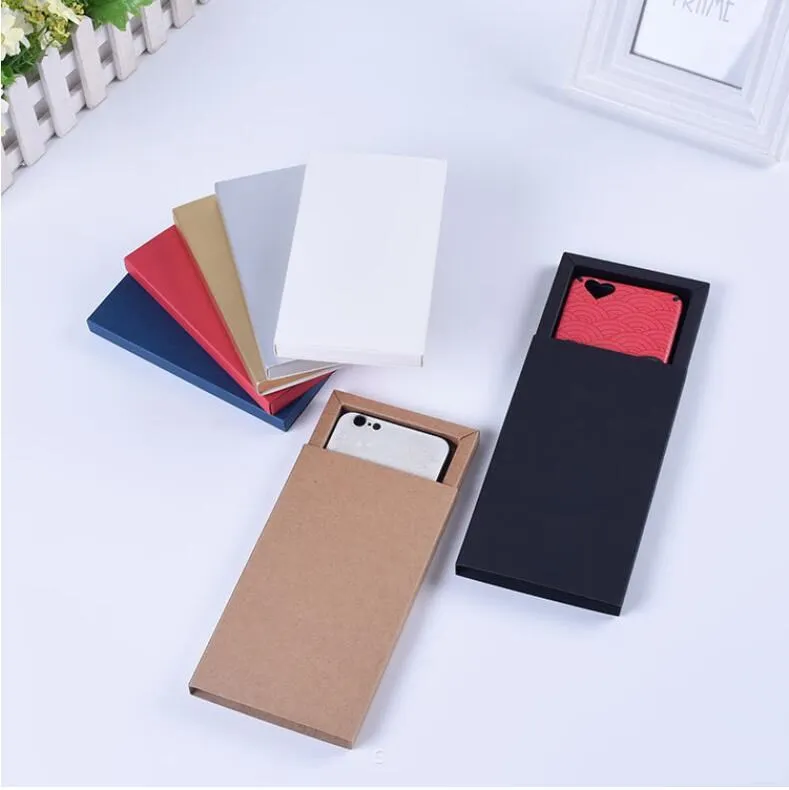 

10pcs Blank Cardboard Box Drawer Style Phone Case Packing Box Frosted Sleeve Packaging Phone Cover Box
