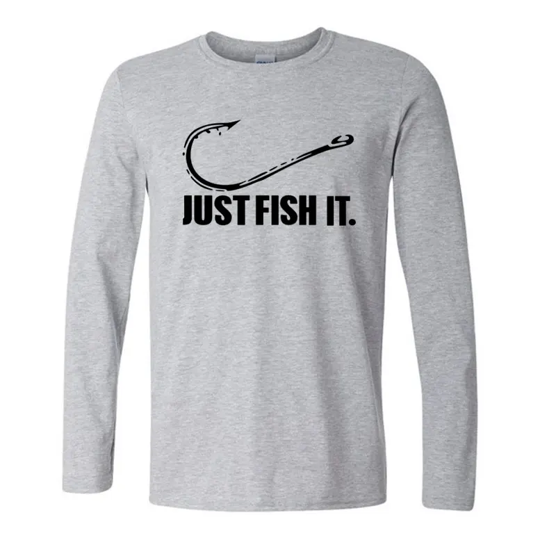 Новая футболка с надписью «Love Fishing», модная мужская футболка с длинным рукавом, Забавный рыболовный крючок, приманка и снасть, хлопковая футболка с длинным рукавом