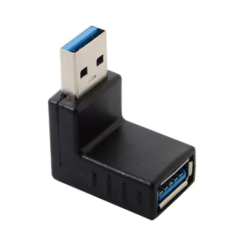 

10pcs/lot CY Low Profile 90 Degree Left Right Angled USB 3.0 A Male To Female Adapter Connector For Laptop PC