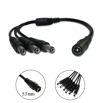 

DC Power Jack Adapter Spliter Converter 2.1 5.5 MM Plug 1 to 2 3 4 5 6 8 Cord Cable Adapter Connector For CCTV LED Light Lamp