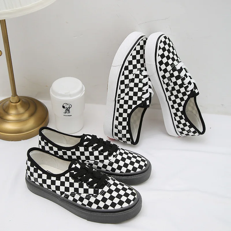 black and white checkered pumps