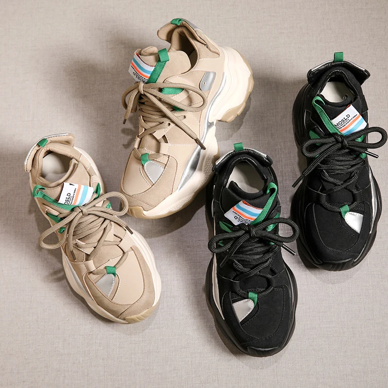 Kopen RASMEUP 2019 Echt Leer Fashion Brand Stijl Winter vrouwen Chunky Sneakers Vrouwen Platform Schoenen Trainers Lady Footwear