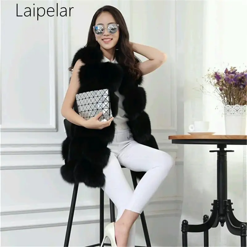 

Laipelar 2020 New Faux Ladies Fox Fur Vest Gilet Women Fashion Faux Fox Fur Coat Winter Faux Fur Jacket Outerwear Overcoat