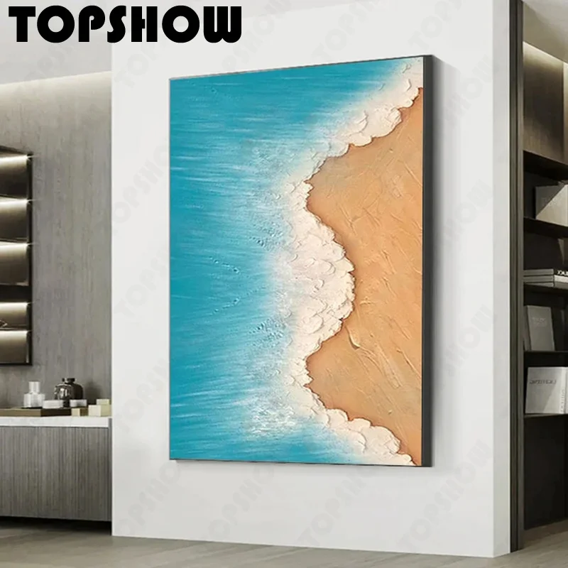 Beach Large Original Hand Painted Abstract Painting Modern Oil Wall Art | Дом и сад