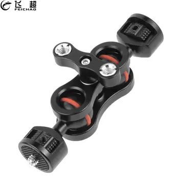 

Double Ball Head Mount Adapter Magic Arm 360 Rotation Articulating Clamp 1/4'' Screw for SLR Camera Monitor Light Stand Bracket