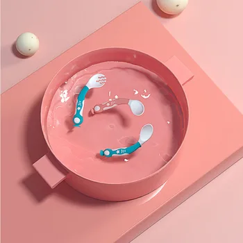 

Baby Food Supplement Feeding Tableware Bendable Portable Tableware Set Forks and Spoons Feeding Dishware for Home Infants