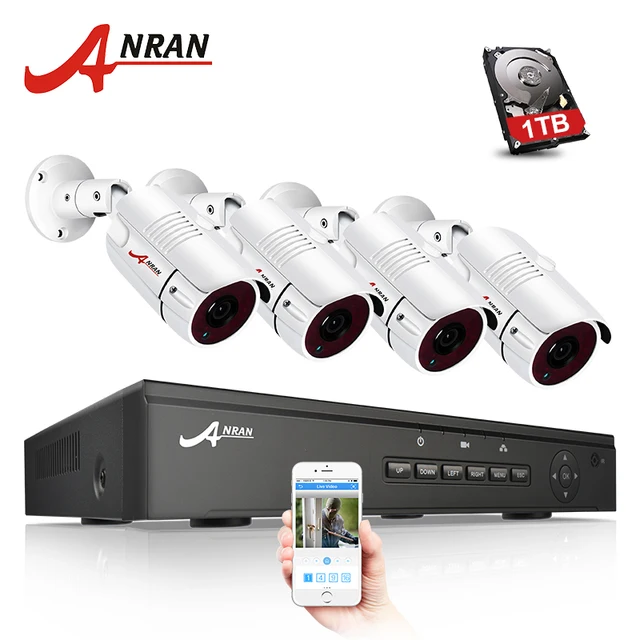 $US $128.98  ANRAN CCTV Camera System 4CH/8CH POE NVR Kit 48V Onvif Security Camera System HD IP Camera Outdoor 