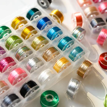 

25 Colors DIY Embroidery Thread Gold Silver Hand-knitted Thread Craft Needlework Boxed Color Bright Silk Sewing Thread