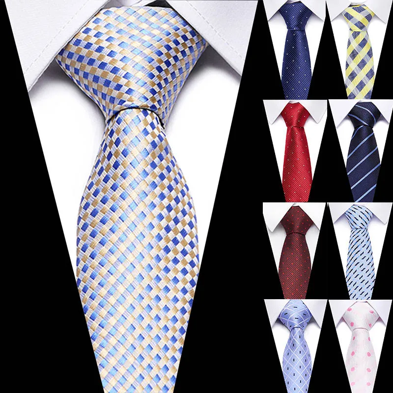 

Luxury Wedding Ties 7.5cm Men's Classic Tie Silk Jacquard Woven Tie Set Business Necktie Accessories Men Necktie