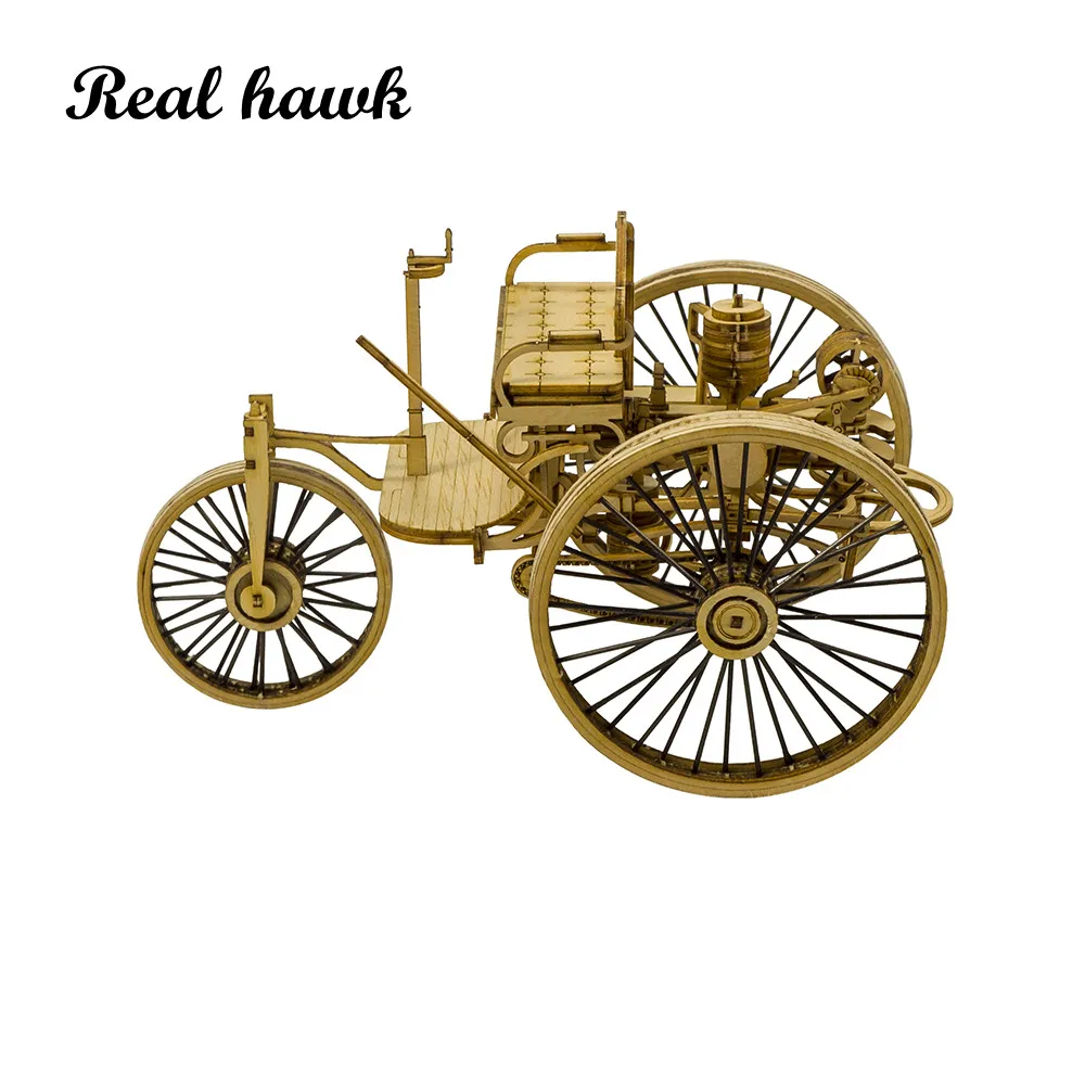 Wooden Toys Building DIY Craft Wood Furnishing Christmas Gift Present Static Model Kit Car Vintage II - 3