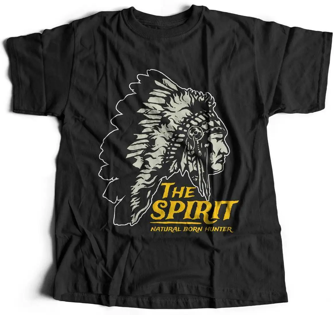 Футболка с надписью The Spirit Native Chief Natural Born Hunter American индийский индиген A351|Футболки| |