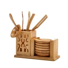 [GRANDNESS] бамбуковый чайный набор кунг-фу аксессуары для чая-ситечко Щипцы Ложка чайный набор с подносом держатель