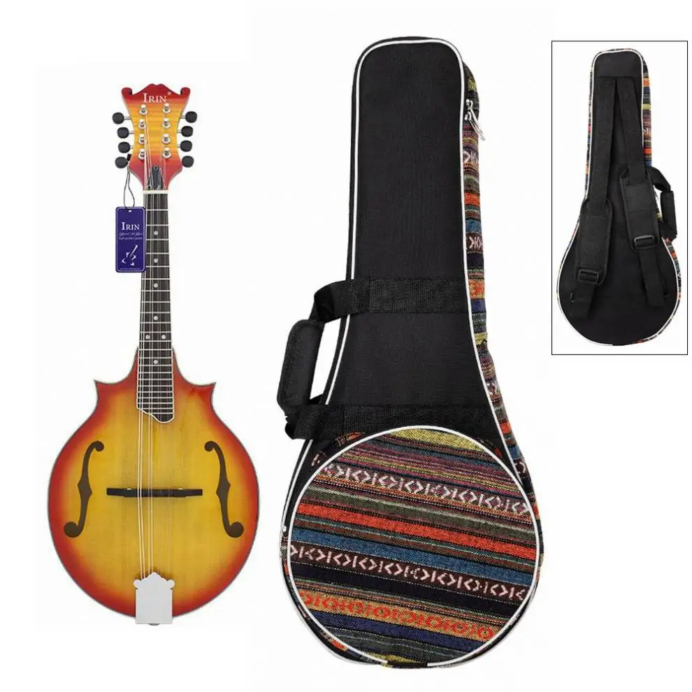 

Guitar Bags National Style Mandolin Backpack Knitted Double Straps Pad Cotton Thickening Soft Gig Case