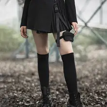 Панк рейв женские плиссированные мини-юбки с кольцом для ног PQ-665 Азиатский размер(S-L