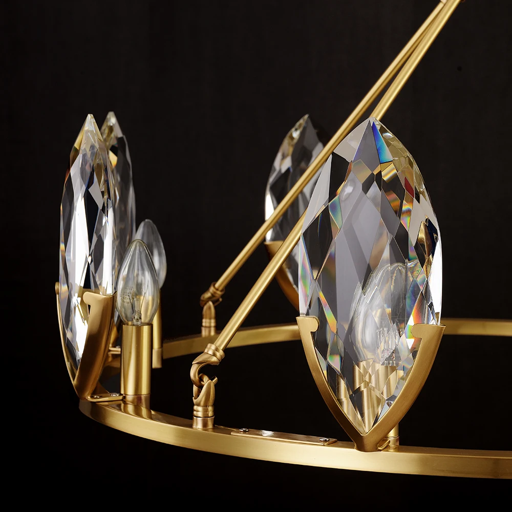 YOOGEE Mid Century хрустальные люстры золотые Висячие круглые стойки Restauant осветительные приборы элегантный подвесной светильник для гостиной