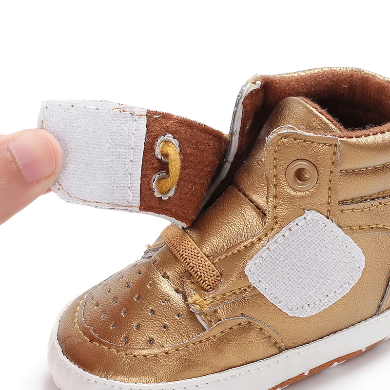 Brand New Newborn Baby Boy Girl Soft Sole Crib Shoes Warm Boots Anti-slip Sneaker PU Breathable Solid First Walkers 0-18M