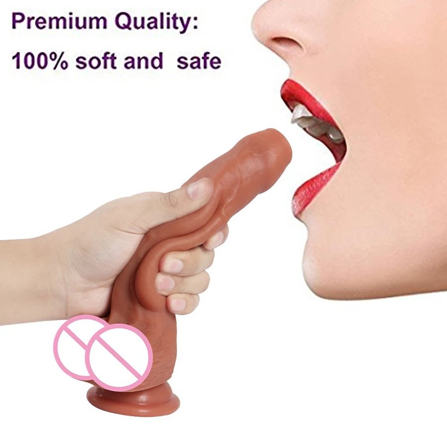 Hot Big Soft Dildo Realistic Dick Famale Masturbator Sex Toys Silicone Anal Dildo With Suction Cup Huge Penis For Women Sex Shop
