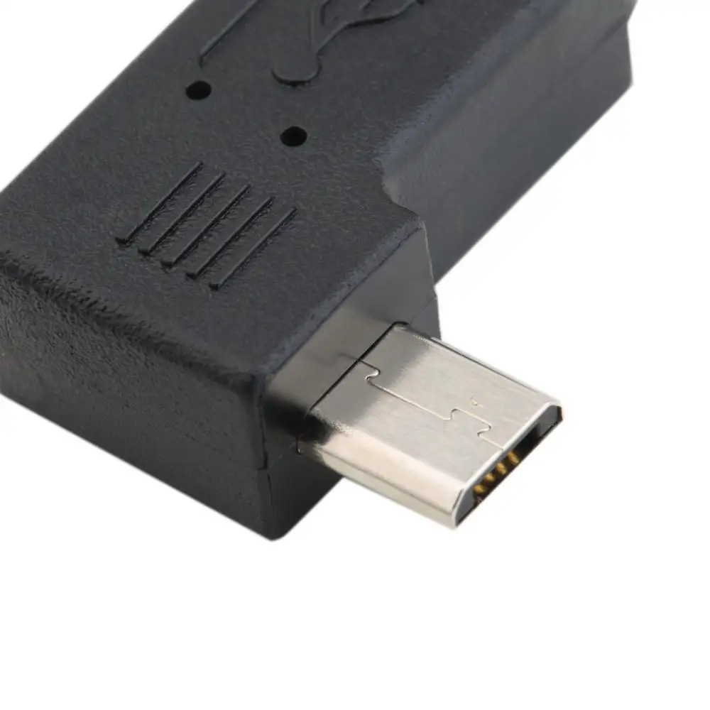 Черный 3*1,5*0,8 см Профессиональный левый/правый угловой USB Mini 5 Pin Female to Micro 5 Pin Male 90 градусов угловой переходник преобразователь