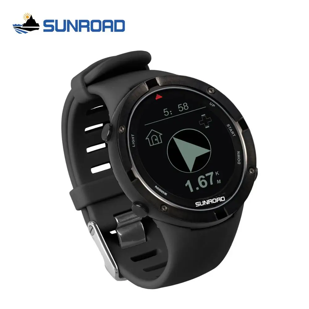 Часы мужские SUNROAD цифровые спортивные с GPS пульсометром альтиметром компасом