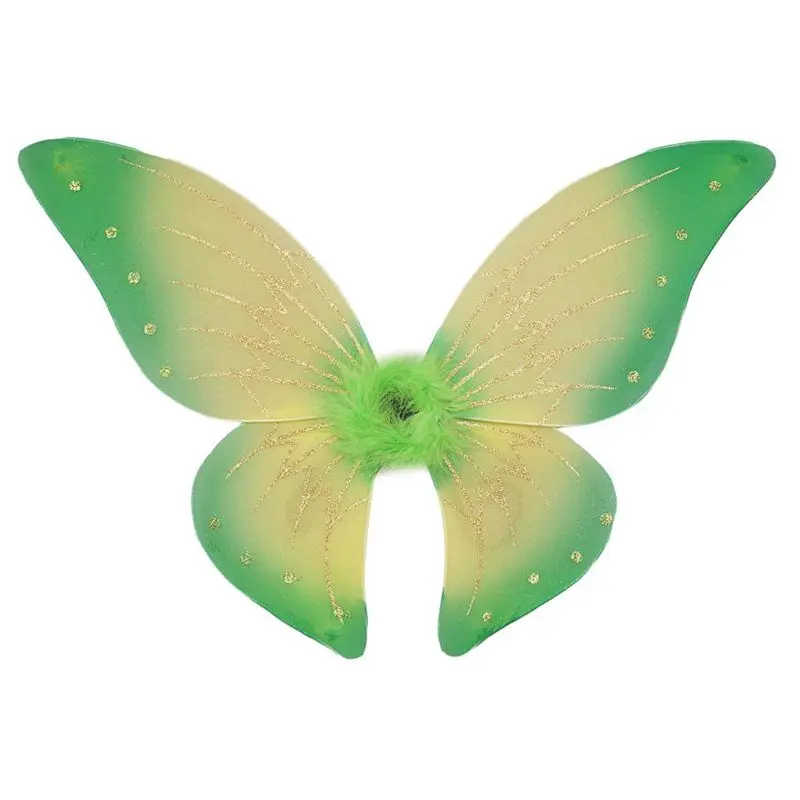 

Kids Girls Fairy Wing, Party Costume Accessories, Fairies Costumes for Kids, Halloween Cosplay Wing - yellow green, 60 x42 cm