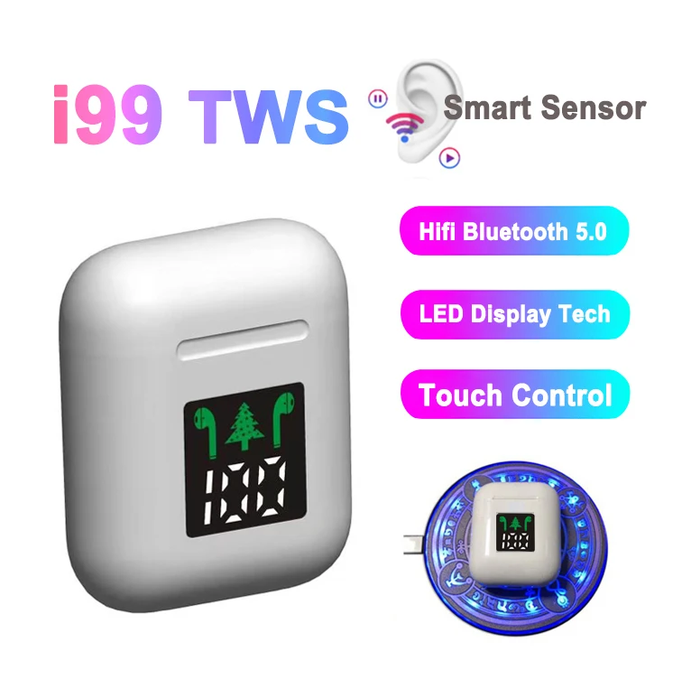 I99 Tws рождественские подарки, беспроводные наушники Bluetooth 5,0, умные сенсорные наушники, супер бас наушники PK i10 i80 i100 i30000 i9000