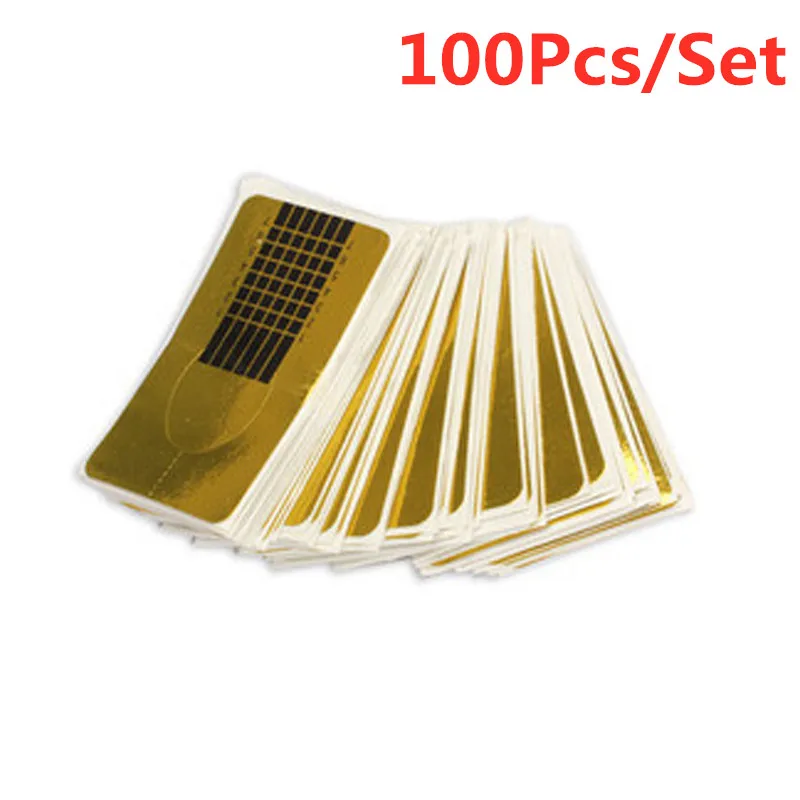 100pcs/set Pro Nail Art Tools Nail Extension UV Gel Tips Extension Builder Form Guide For Nail Extension Stencil Manicure Tools - Цвет: Style 2