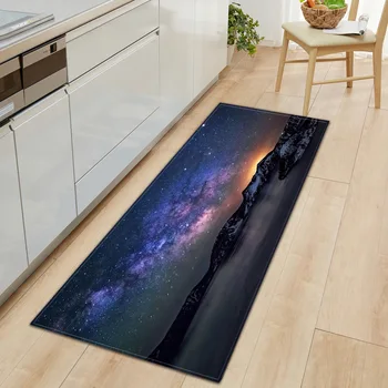 

Starry Sky Printed Kitchen Mat Set Dirty-proof Long Carpet Hallway Doormat Floor Mat Non-slip Absorption Bathroom Rugs