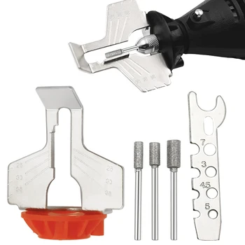 

Chainsaw Sharpening Attachment Rotary Tool Kit Chain Saw Sharpening Attachment Sharpener Guide Drill Adapter Head Ruler