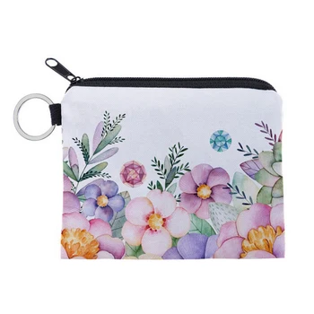 

1PCS Unisex Cartoon Print Coin Purse Waterproof Small Zipper Purse Key Card Key Bag Mini Square Wallet 2020 New Bags For Women