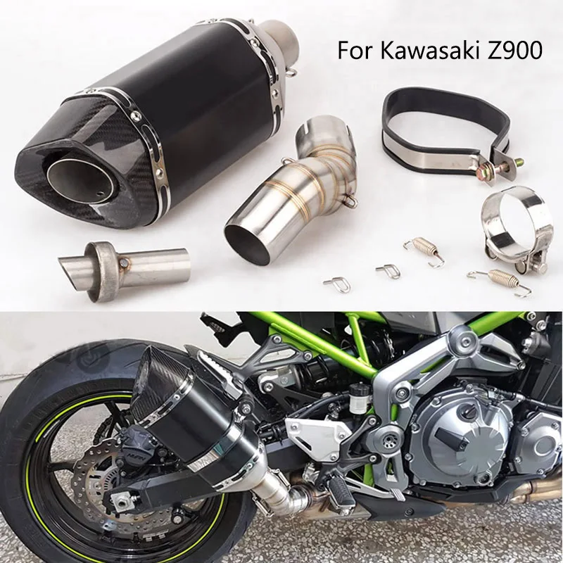 Motorcycle Exhaust Pipe For Kawasaki Z900 Slip On 51 Mm Mid Middle Pipe