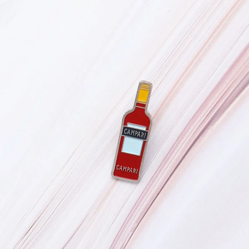 Эмалированные булавки Campari в виде ликера красная мини брошь значок на лацкан из