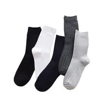 Autumn Simple Design Man Business Style Cotton Anti-Sweat Thick Black Socks