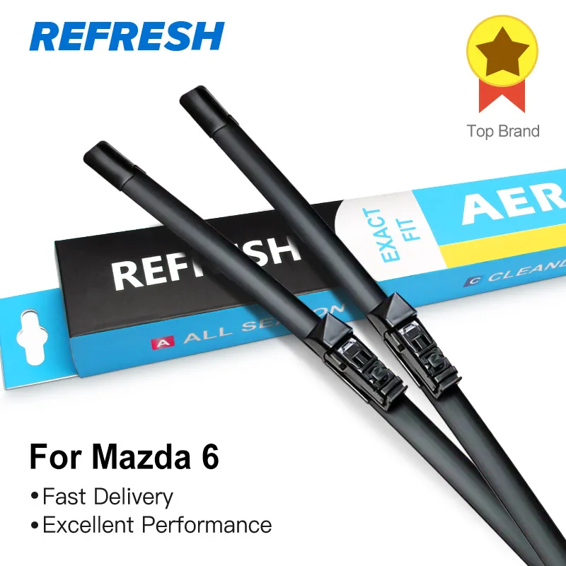 REFRESH Wiper Blades for Mazda 6 Fit Push button Model Year 2018 2019
