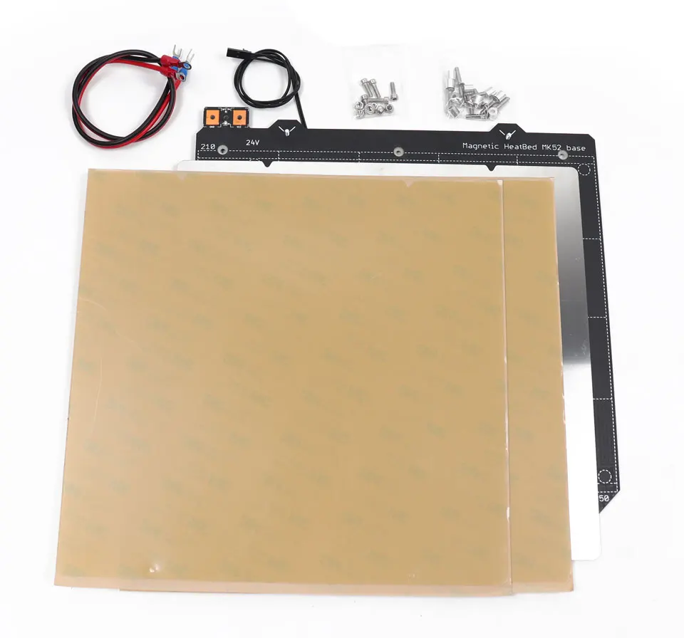 Cloned Prusa i3 MK3 3d принтер Магнитный MK52 тепловой стол 24 в сборке со стальным листом и 2
