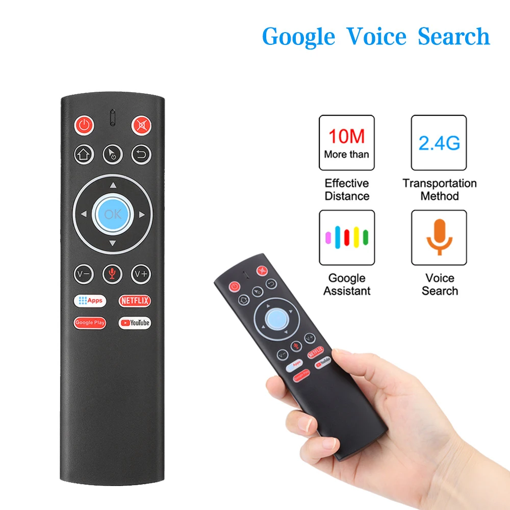 

Voice Control Remote Air Mouse 2.4G Wireless Remote Control Mic Gyros IR For Android TV BOX Netflix HK1 Plus T95 Max X88 PRO H96