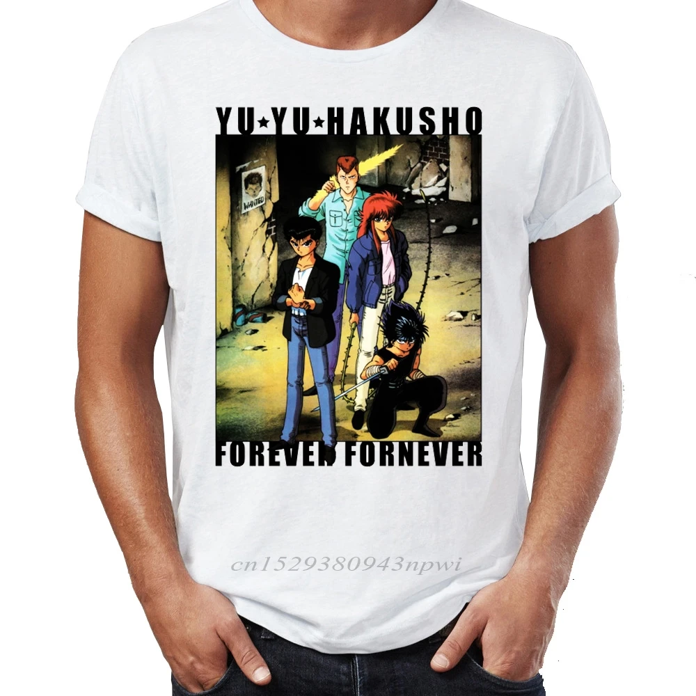 Фирменная Новинка Для мужчин футболки 100% хлопок Ю Hakusho Классический Аниме Manga