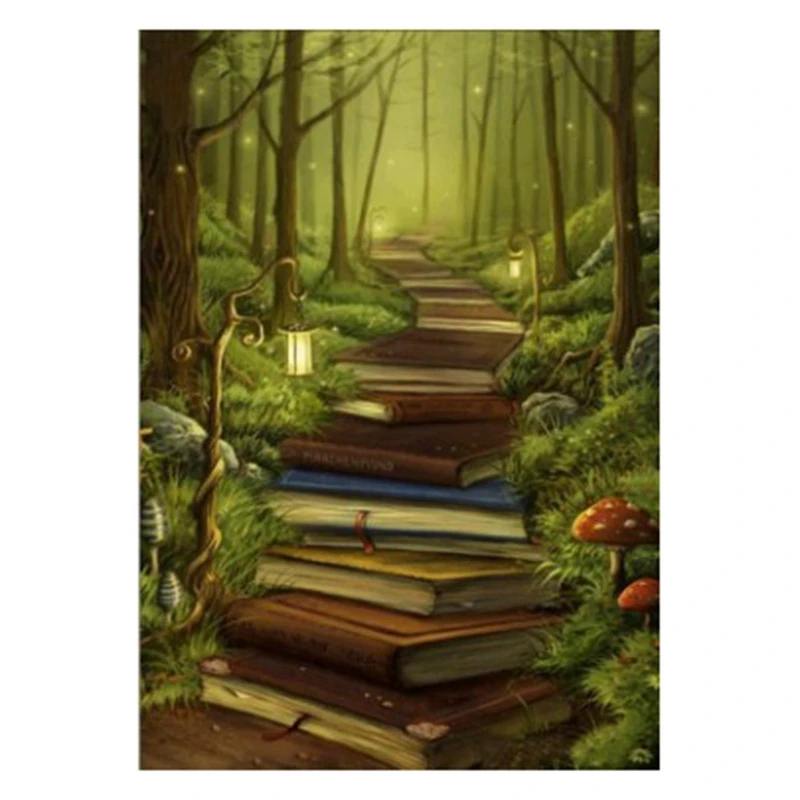 

Full Round Drill DIY Diamond Painting "Book Road" 3D Embroidery Cross Stitch Home Decor