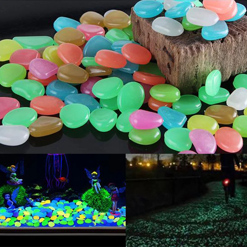 10Pcs Luminous Garden Landscaping Ornament Fish Tank Aquarium Decoration Artificial Noctilucent Stone Light emitting Pebble