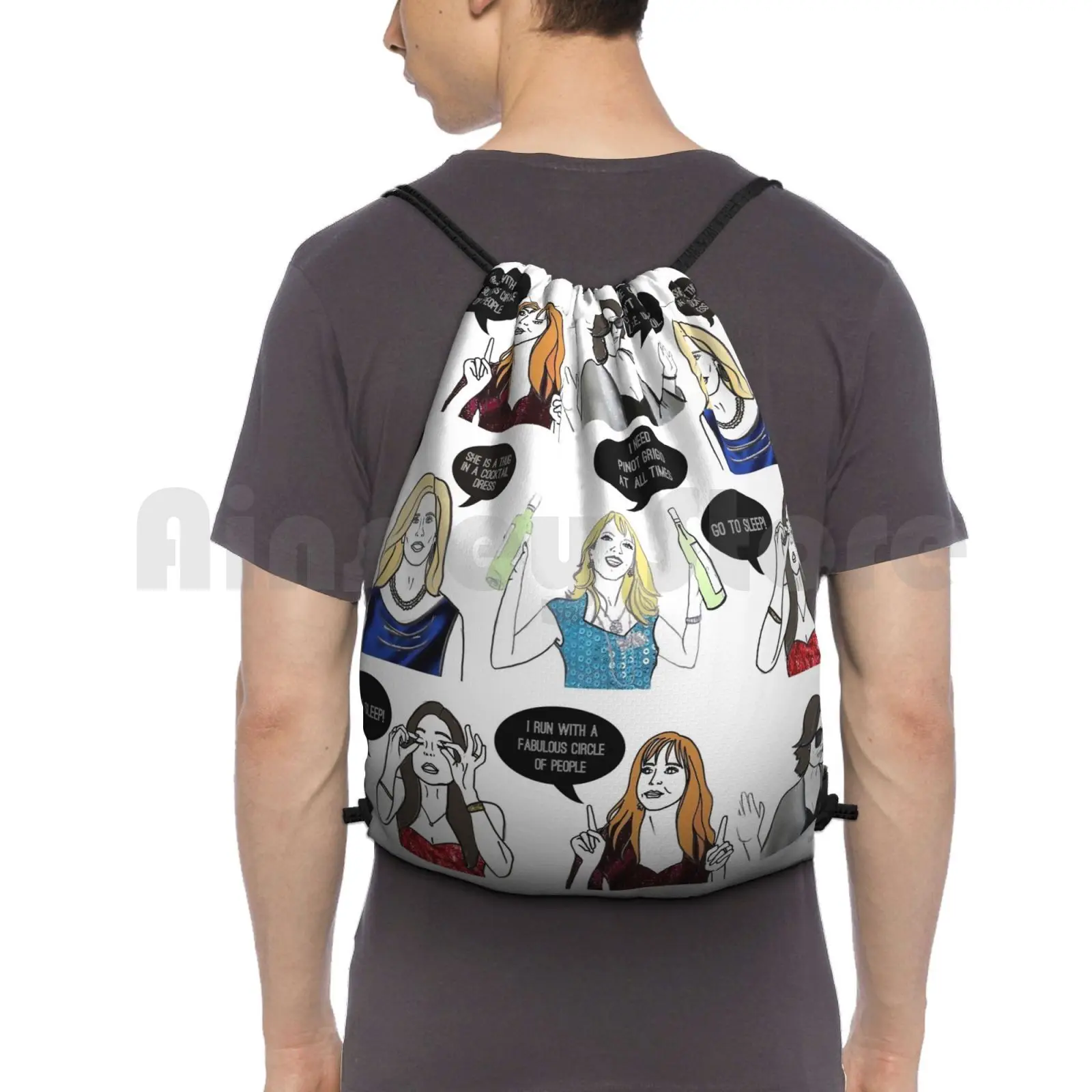 

Оригинальный рюкзак для Нью-Йорков, сумка на шнурке, сумка для верховой езды, альпинизма, спортзала, katsиллюстрация для женщин, радость, Нью-Йорк, Нью-Йорк