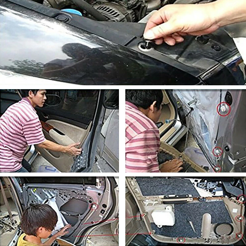 500 шт. ABS смешанные авто детали крепления зажим для автомобиля бампер крыло, дверца панели отделка пластиковые заклепки Автобус Грузовик караваны автомобили аппликатор