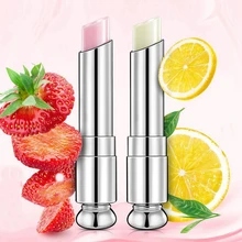 Натуральный Увлажняющий бальзам для губ с клубникой, лимоном, фруктами, бесцветный, восстанавливающий морщины, женский зимний Уход за губами, детский