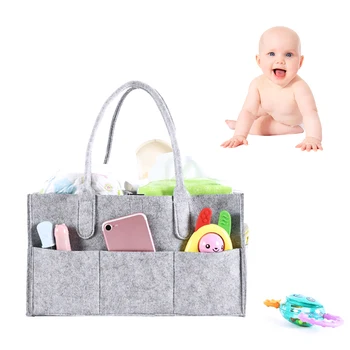 

Felt Storage Bag Children's Diaper Storage Bag Newborn Diaper Storage Bag Travel Storage Basket #4O