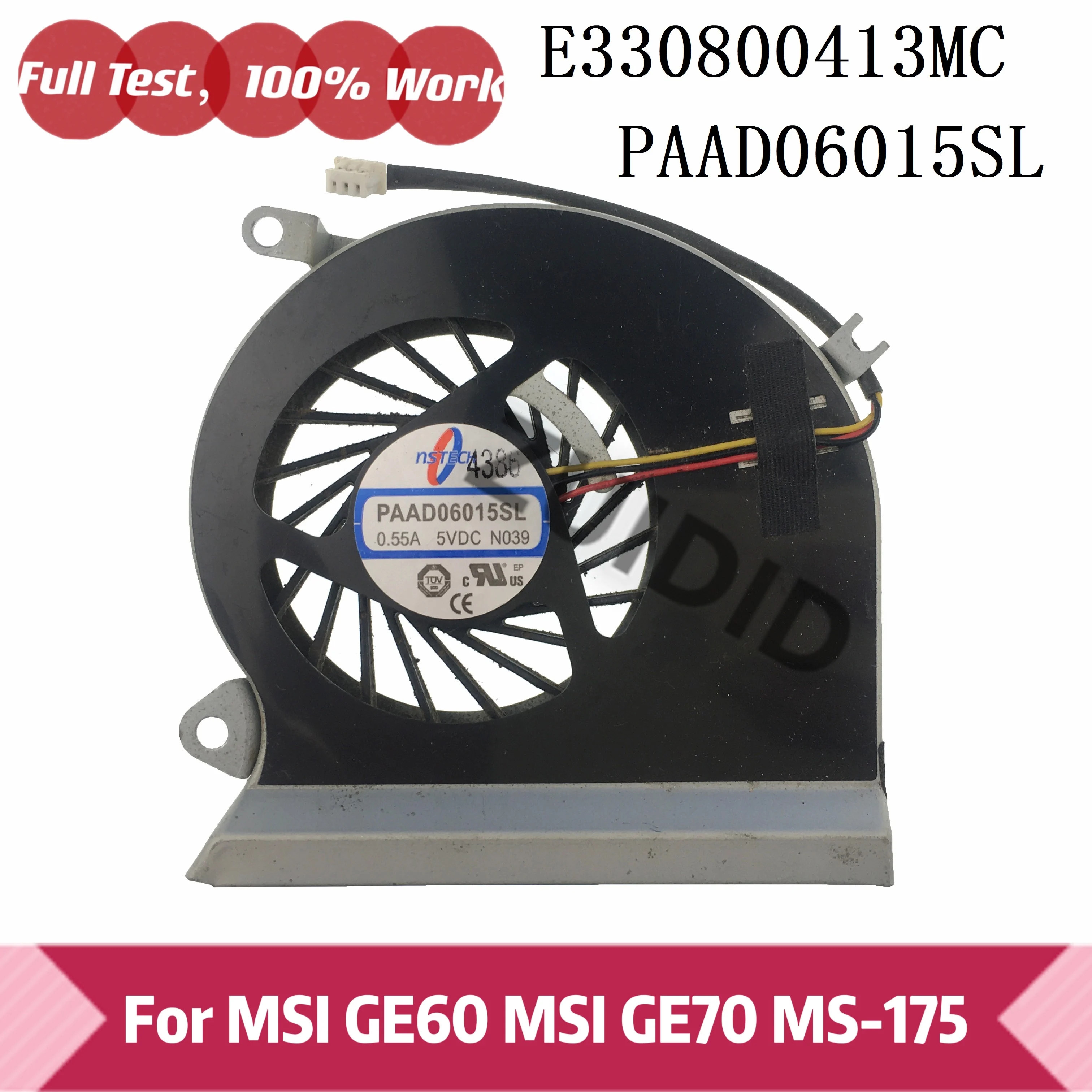 E330800413MC PAAD06015SL 0.55A 5VDC N039 Laptop CPU Cooler Fan For MSI GE70 GP70 MS-1757 MS-175 MS-1756 Cooling Fans | Отзывы и видеообзор -1005003804307786