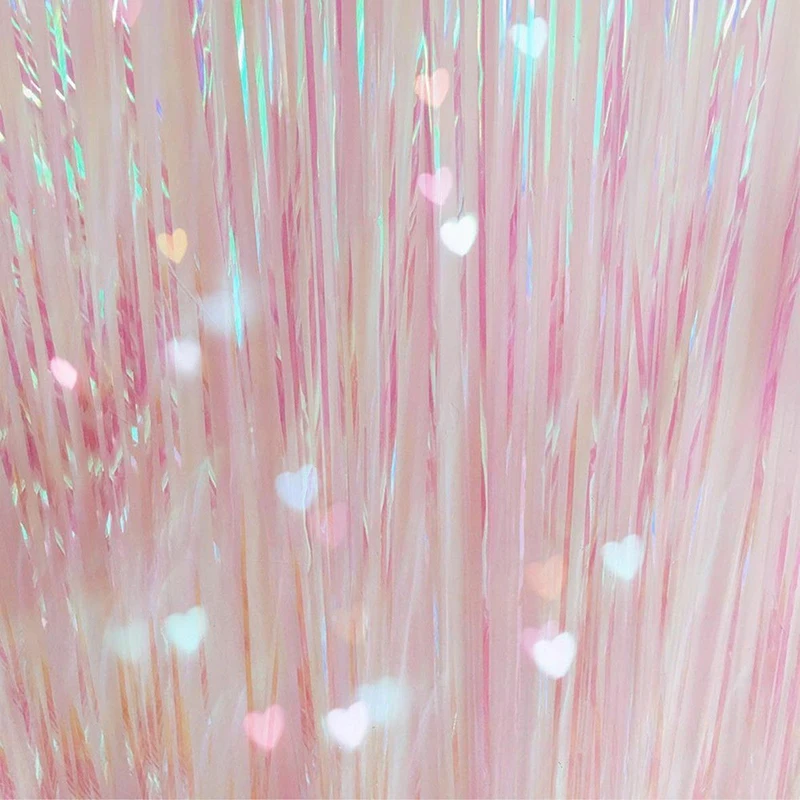 

Iridescent Foil Glitter Gold Tinsel Fringe Curtain Wedding Birthday Bachelorette Party Backdrop Bedroom Anniversary Decoration