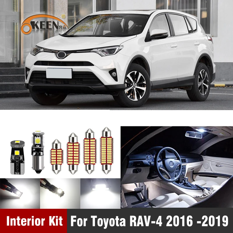 

10Pcs For Toyota Rav4 RAV 4 RAV-4 2006- 2016 2017 2018 2020 Canbus Led Car Interior Lights Map License Plate Light Super Bright