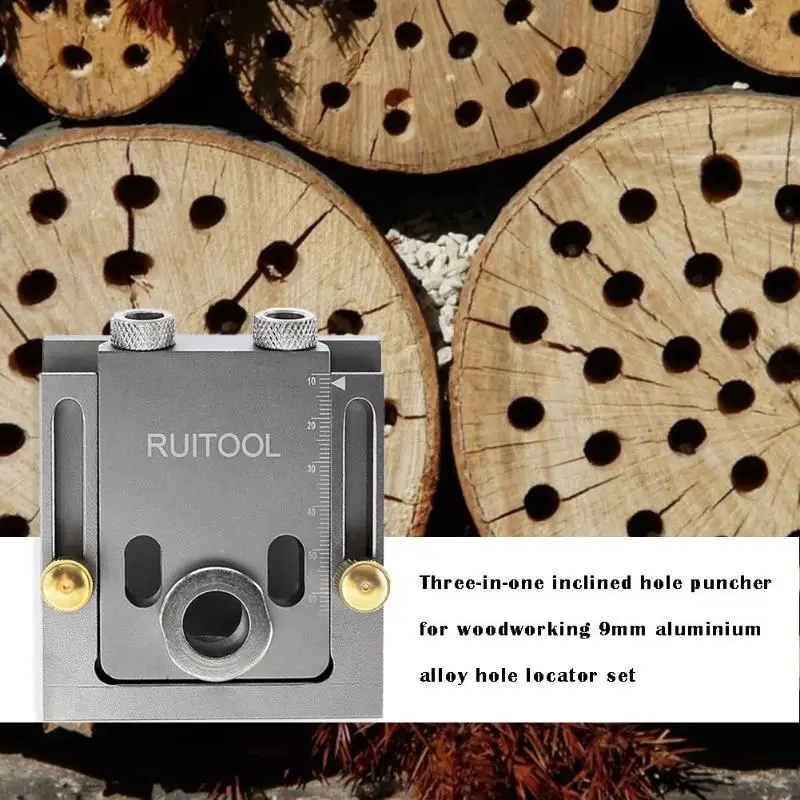 Aluminium Alloy Drilling Hole Jig Tools Oblique Orifice Positioning Location Accuracy for Woodworking Positioner Punch Locator