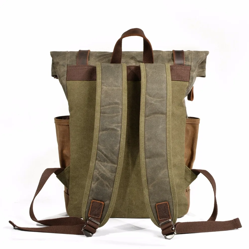 Waxed Canvas Backpack Rucksack 30L - Large Capacity, Genuine