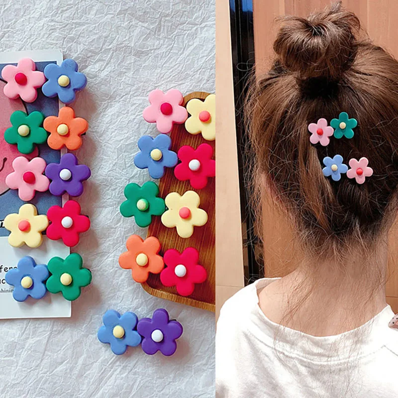 

Student Hairpin Small Lace Girl Candy Color Flower Children Headgear